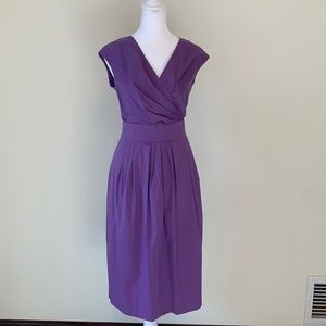 Lafayette 148 New York. Size 6. Never worn. Purple. V-neck with gathered waist